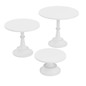 Présentoir à gâteaux rond moderne en fer, ensemble de 3 pièces pour table de desserts de mariage, hauteurs haute, moyenne et basse - Product Image 5