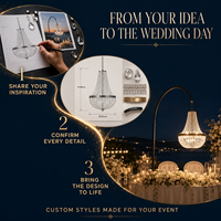 Support Démontable Doré Pour Lustre Cristal LED Hauteur Réglable Garantie 2 Ans Pour Mariages Et Événements
