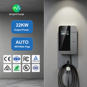 เครื่องชาร์จรถยนต์ไฟฟ้า AC รุ่นใหม่ 22kW ได้รับการรับรองมาตรฐาน TUV ระดับ IP65 ชนิดที่ 2 หัวชาร์จแบบ <span class=keywords><strong>Mennekes</strong></span> ใช้งานได้ทั่วโลก สำหรับโรงจอดรถที่บ้าน WrightCharge - Product Image 1