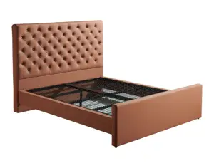 OEM/ODM Luxury Euro Design King Queen Size High Quality Wooden Slat Bed Villa House Furniture