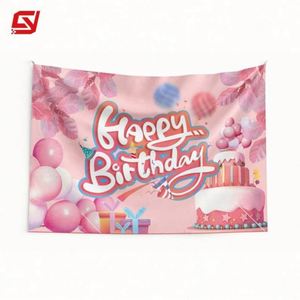 Wholesale Digital Printing Best Price Premium Quality 100% Polyester Custom Birthday Banner Backdrop - Product Image 5