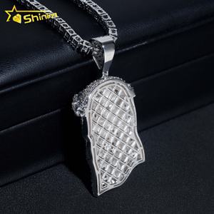 Alta calidad Hip Hop hombres joyería 925 Plata hielo fuera collar VVS diamante Jesús colgante cadena - Product Image 6