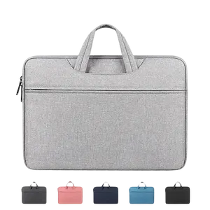 Solid Color Multi Pockets Large Capacity Durable Waterproof Oxford Fabric Strong Two Zipper Business laptop tote bag