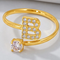 Ensemble de bijoux en acier inoxydable 316L avec initiales en or, collier, bracelet, boucles d'oreilles, bague, chaîne en forme de cœur sertie de CZ, vente en gros pour femmes, personnalisation OEM