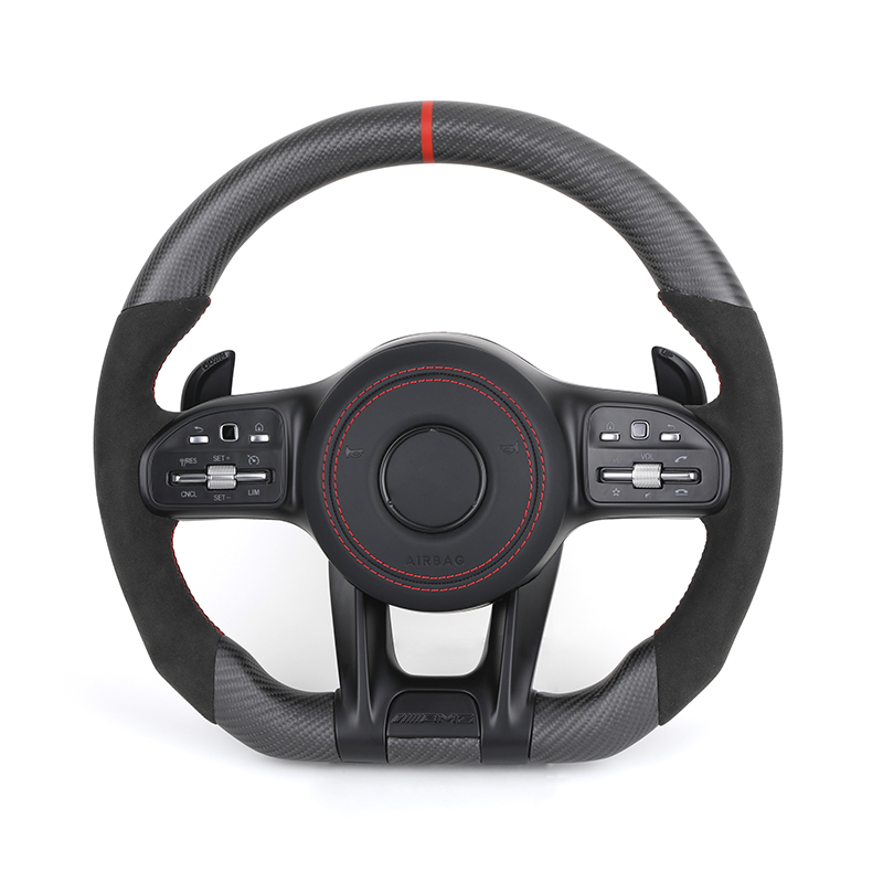 Alcantara+Matte Carbon+Red Strip