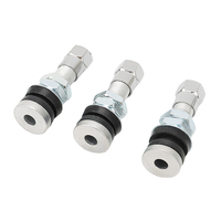Valve de pneu tubeless TR161 38 mm en laiton nickelé, tige droite, fixation par serrage métallique, pour roues de voiture