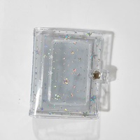 Mini album photo transparent Laser Star de 3 pouces, porte-cartes de visite, organisateur de cartes photo style Ins