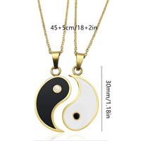 Cadeaux de la Saint-Valentin, meilleur ami, 1 paire de colliers Tai Chi, collier avec pendentif Yin Yang pour couple, bijoux