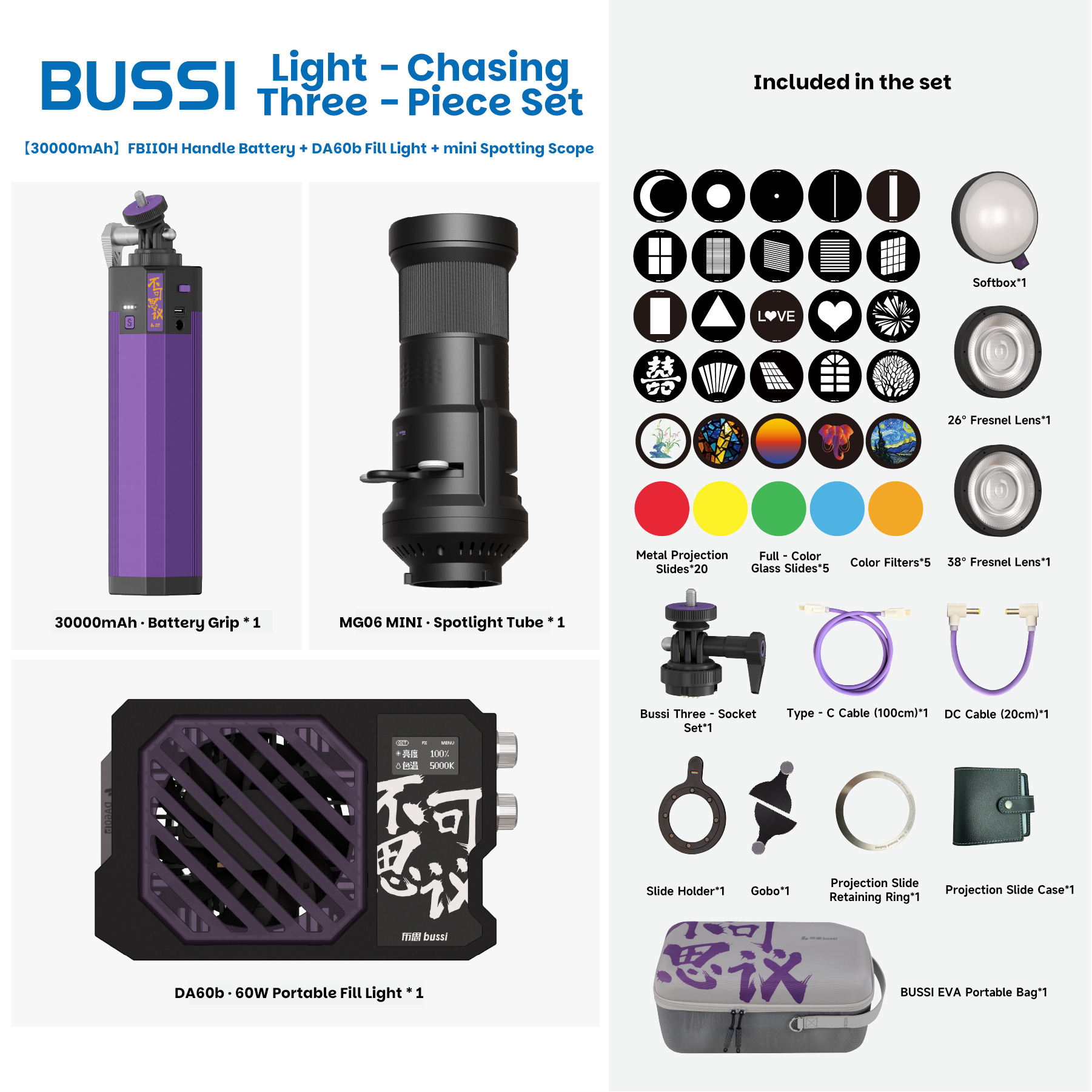 Chasing Light Ensemble de trois pièces [30000mAh