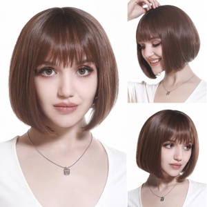 <span class=keywords><strong>Parrucca</strong></span> Sintetica Bob Corta Multicolore con Frangia, Cappuccio Regolabile, Leggera e Traspirante, Rete Interna Rosa, per Uso Quotidiano e Cosplay Femminile - Product Image 6
