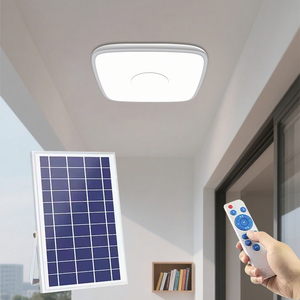 Lampe solaire 100W, plafonnier solaire d'intérieur avec télécommande, éclairage extérieur IP65 étanche, éclairage <span class=keywords><strong>de</strong></span> <span class=keywords><strong>garage</strong></span> et <span class=keywords><strong>de</strong></span> jardin, lumière LED solaire - Product Image 3