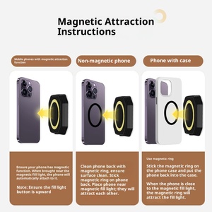 ไฟวงแหวน LED F01 แบบแม่เหล็กติด<span class=keywords><strong>โทรศัพท์</strong></span>มือถือ ไฟเสริมสำหรับถ่ายภาพ ปรับอุณหภูมิสีได้สามระดับ ใช้สำหรับไลฟ์สด <span class=keywords><strong>ถ่าย</strong></span>ภาพ และเพิ่มแสงให้ภาพ - Product Image 5