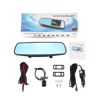 Mejor Video espejo DVR caja negra del coche Full HD 1080P de doble lente Cámara 4,3 "de visión trasera del coche del espejo DVR Cámara Dash Cam visión de noche