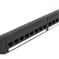 Panel Patch Jaringan 19-Inch 1U Rack Mount CAT6/CAT5E/CAT6A UTP RJ45 24 Port/48 Port Merek DIMAN Model 6-24 dari Lembaran Galvanis