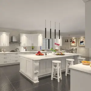 New arrival Modern Kitchen Cabinets white Shaker Kitchen Cabinets modular project Kitchen design from China