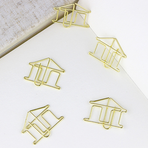<span class=keywords><strong>Fancy</strong></span> màu vàng Nhà Shape kim loại giấy <span class=keywords><strong>Clips</strong></span> độc đáo tùy chỉnh giấy <span class=keywords><strong>Clips</strong></span> cho các trường học văn phòng sử dụng nhà - Product Image 1