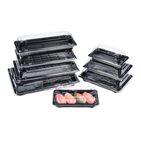 Boîte à sushi et sandwich en plastique PET jetable de qualité alimentaire avec logo personnalisé du fabricant Bingo, gaufrage, conteneur d'emballage alimentaire portable