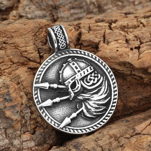 Collier <span class=keywords><strong>Viking</strong></span> Nordique en Acier Inoxydable avec Pendentif Médaille Pirate Scandinave Père <span class=keywords><strong>Dieu</strong></span> Odin Bijoux - Product Image 3