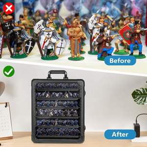 Étui de transport miniature, étui de rangement miniature avec 6 plateaux, vitrine de présentation et de transport pour figurines d'<span class=keywords><strong>action</strong></span> - Product Image 5