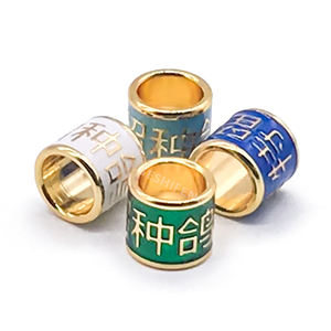 Anillas Personalizadas de Cobre <span class=keywords><strong>para</strong></span> Palomas Anilla <span class=keywords><strong>para</strong></span> Canarios 8.5mm Anilla Dorada Colorida <span class=keywords><strong>para</strong></span> Aves con Impresión - Product Image 1