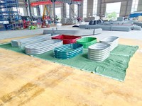 Penanam Logam Galvanis Luar Ruangan Persegi Panjang Ditinggikan Tempat Tidur Taman dengan Bagian Bawah untuk Berkebun Sayuran Bunga