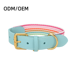 Colliers de chien en cuir et nylon personnalisés | Colliers de luxe réglables <span class=keywords><strong>pour</strong></span> animaux de compagnie <span class=keywords><strong>pour</strong></span> chats et chiens | Service OEM - Product Image 1