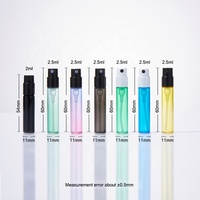 Botol Parfum Tester Sampel Ukuran Mini Saku Desain Warna-warni Kustom 2ml 2.5ml