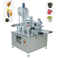 Machine de remplissage et de scellage entièrement automatique pour gobelets liquides avec table rotative, équipement d'emballage alimentaire pour scellage de films de gobelets en plastique - Offre Spéciale
