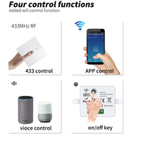 SIXWGH Kit de commutateur et de télécommande à écran tactile Wi-Fi intelligent avec commande vocale pour Alexa/Google Home Garage utiliser du matériel PC