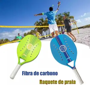 Camewin Usine Raquete Para Beach Tenis Profissional Em Fibra Carbono Com Capa Protetora + 3 Bolas de Tenis Verde - Camewin