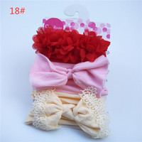 3 Pcs/set Bandeaux pour bébé nouveau-né filles Nœud papillon Fleur Truban Bandeaux pour cheveux pour enfants Couvre-chef Accessoires pour cheveux de bébé