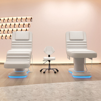 Lit de beauté multifonctionnel avec mécanisme de levage électrique, en cuir PU, 3 moteurs réglables pour spa, salon, massage