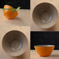 Vente en gros de bols en bambou écologiques jetables de haute qualité, couleur ambre, avec logo personnalisé gravé au laser, directement du Vietnam