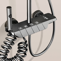 Ensemble de robinetterie de douche gris anthracite avec pommeau de douche pluie 4 modes, douchette à main et pulvérisateur de bidet haute pression pour salle de bain, vente en gros usine