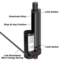 Actionneur linéaire électrique automatique à tige télescopique, moteur DC 12V 24V, vitesse 4-25 mm/s, charge 1500N