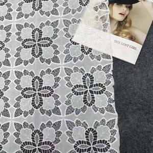Tela de Encaje Guipur con Cordón Blanco y Negro, Bordado Floral 3D, Encaje Africano Nigeriano para Novia, para <span class=keywords><strong>Vestido</strong></span> de Boda Aso Ebi - Product Image 3