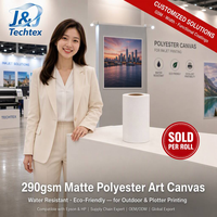 [Se Vende por Rollo] Lienzo de Poliéster Mate de 290 g/m² Resistente al Agua y Ecológico, Compatible con Impresoras Epson y HP Plotter