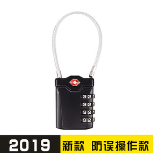 <b>TSA</b> Approved Zinc Alloy Combination Luggage <b>Lock</b> 32mm x 103mm With Wire Cable For Travel Security - Product Image 3
