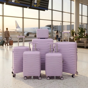 Ensemble de valises de luxe incassables en polypropylène avec serrure TSA, 6 pièces, coque rigide anti-rayures, sacs de voyage pour le tournage - Product Image 1