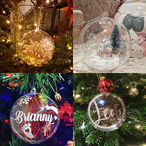 Adornos Navideños Colgantes de Plástico Transparente, Bolas de Navidad Transparentes, Decoraciones Navideñas, Bolas de Navidad - Product Image 5