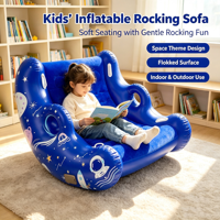 Fauteuil à bascule gonflable moderne avec pompe électrique intégrée pour enfants, balançoire sensorielle inclinable, design de canapé à bascule de style américain