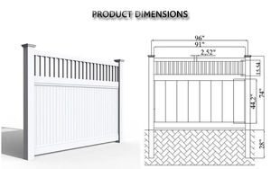 Panneau de clôture en vinyle 6' x 8', clôture en PVC vierge à confidentialité totale, bon marché, avec conception sans vis, comprend un treillis et des portails - Product Image 6