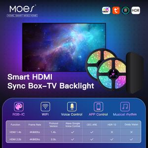 Tira de Luces <span class=keywords><strong>LED</strong></span> <span class=keywords><strong>RGB</strong></span> Inteligente para Hotel, Rollo de 100m, Luces Ambientales Acrílicas para TV, Automatización del Hogar Inteligente TUYA Wifi MOES - Product Image 5