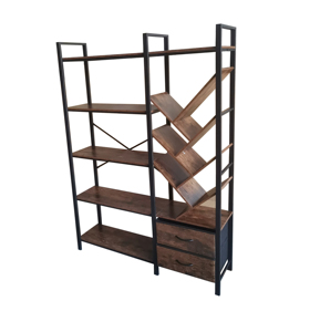 Estantería de tablero de MDF y metal de diseño moderno <span class=keywords><strong>con</strong></span> cajones de tela para sala de estar, escuela, muebles para el hogar - Product Image 2
