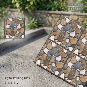 Dalles de stationnement en porcelaine gaufrées pleine masse 40x40cm antidérapantes, robustes, style rustique africain pour revêtement de sol extérieur - Product Image 5