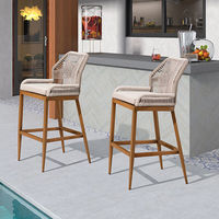 3 PCS Table de pub haute avec 2 chaises rembourrées, table de bar et chaises d'extérieur en métal pour balcon, jardin, meubles de patio