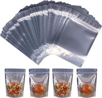 Sachet d'emballage alimentaire personnalisé en aluminium transparent avec fermeture éclair verticale, qualité alimentaire, pour bonbons, en BOPP/AL/PE avec fenêtre transparente