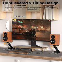 Moniteur de studio de bureau avec coussin d'absorption des vibrations et conception inclinable Étagère en métal Bass Home Theater Cinema Speaker Stand