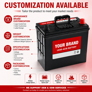 Nouvelle <span class=keywords><strong>batterie</strong></span> de démarrage au plomb sans entretien Anyuan 46B24 12V 45Ah 350CCA JIS à ajustement universel, garantie 12 mois - Product Image 2