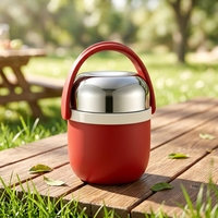 Boîte à lunch isotherme double couche avec poignée de transport, en acier inoxydable 304, pour aliments chauds, idéale pour étudiants et travailleurs